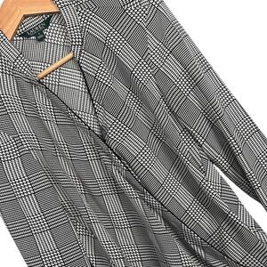 Lauren Ralph Lauren Women's S Blouse Top Faux Wrap Plaid Houndstooth Preppy Chic